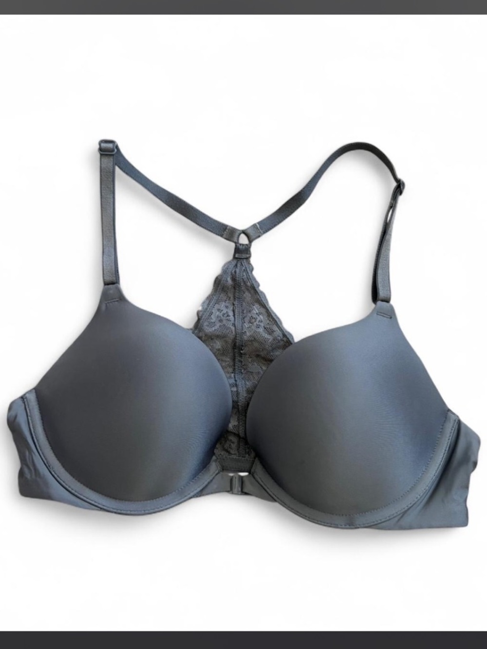Victoria's Secret Smooth Grey Lace-Racerback T-Shirt Bra